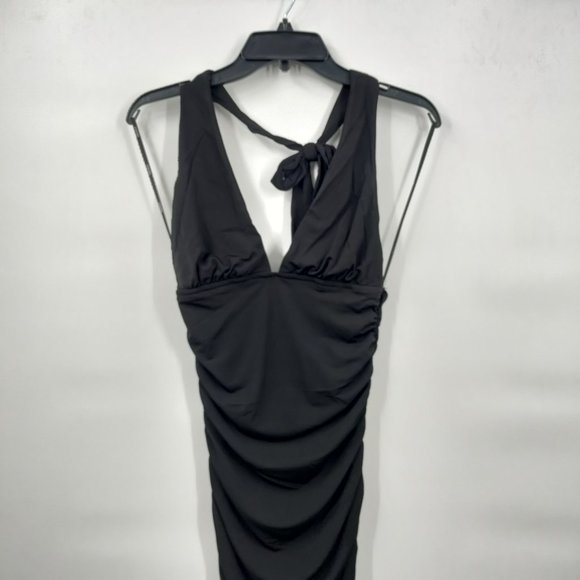 Forever 21 Bodycon Halter Mini Knit Dress, Black, Medium - Picture 4 of 11